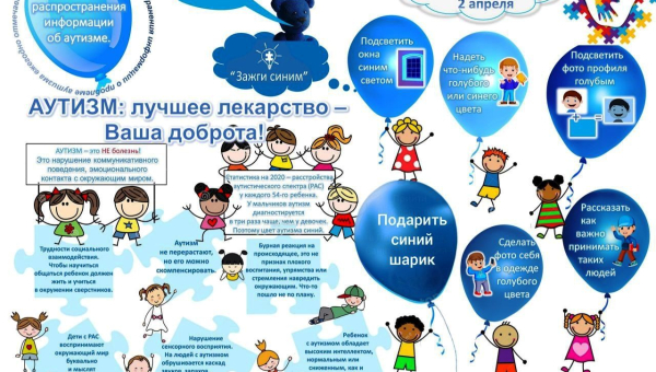 О проведении акции «Зажги синим» в поддержку людей с аутизмом
